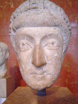 Theodosius II ca. 440  Roman Emperor of the East  reigned 408-450 ca. 440   Musee du Louvre Paris